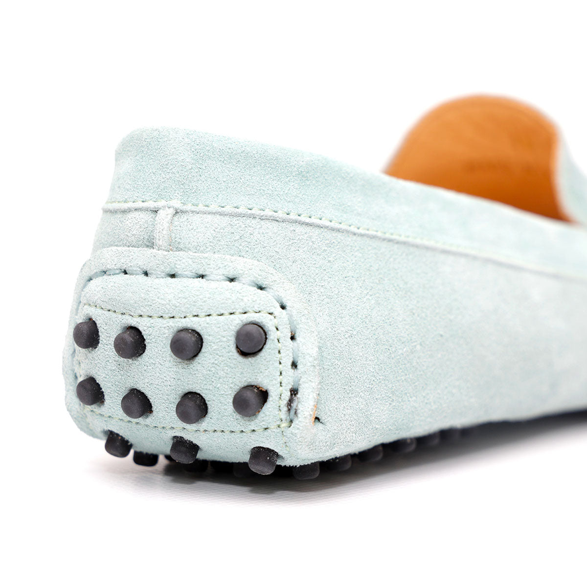 Mocassino D in Pelle Scamosciata Celeste