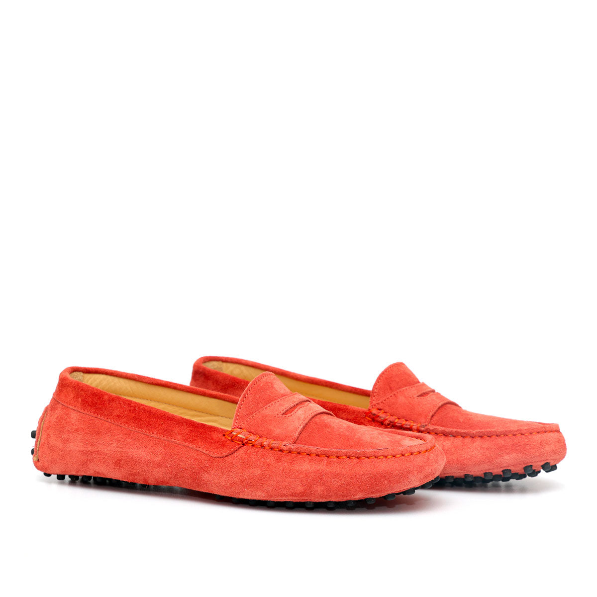 Mocassino D in Pelle Scamosciata Marrone Terra