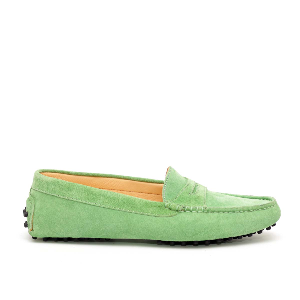 Mocassino D in Pelle Scamosciata Verde