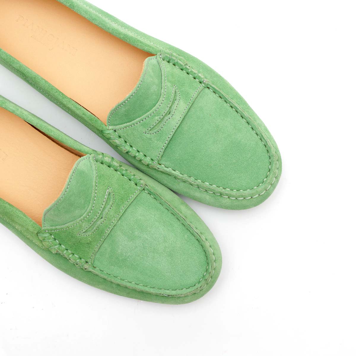 Mocassino D in Pelle Scamosciata Verde
