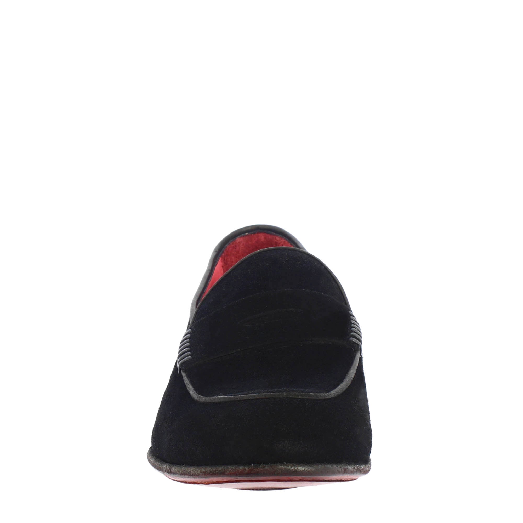 Mocassino elegante nero da uomo in pelle scamosciata