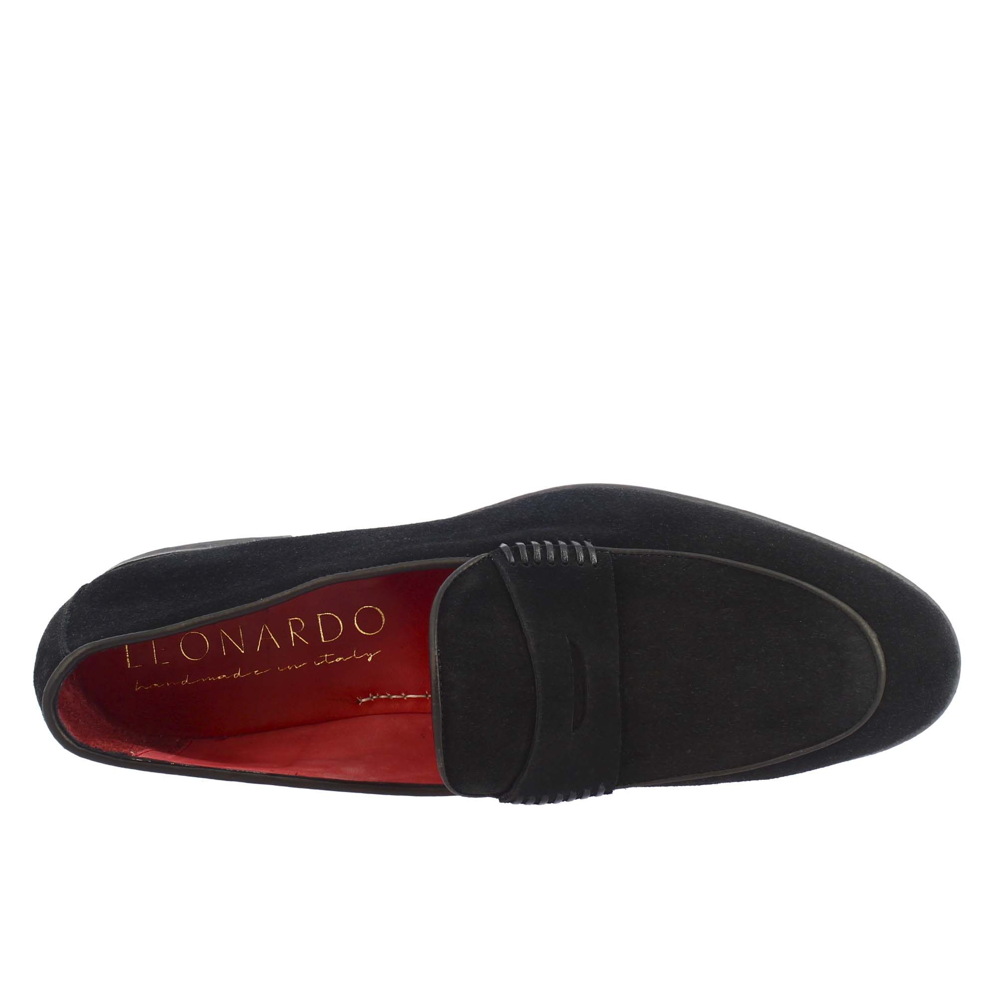 Mocassino elegante nero da uomo in pelle scamosciata