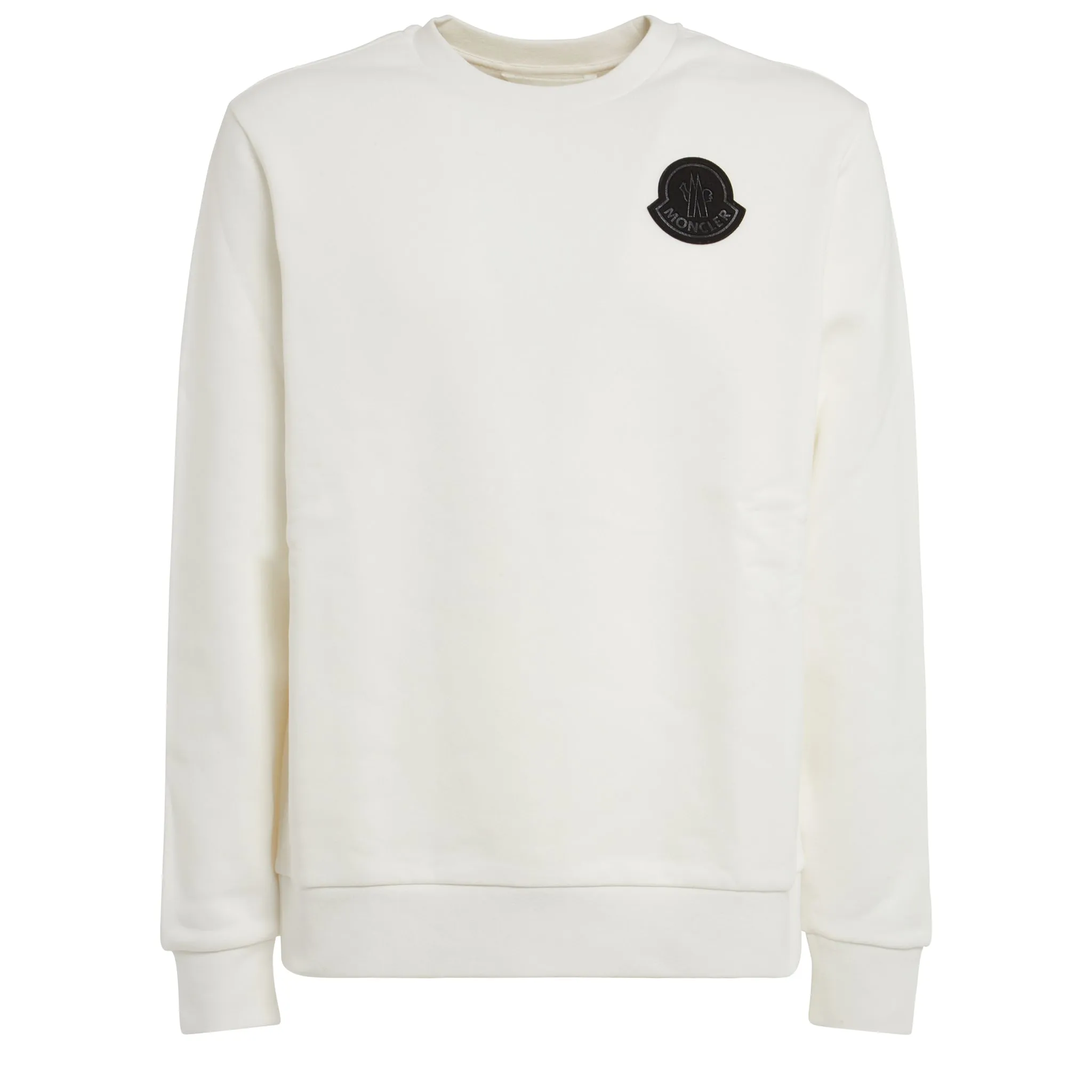 MONCLER  Felpa in cotone bianca