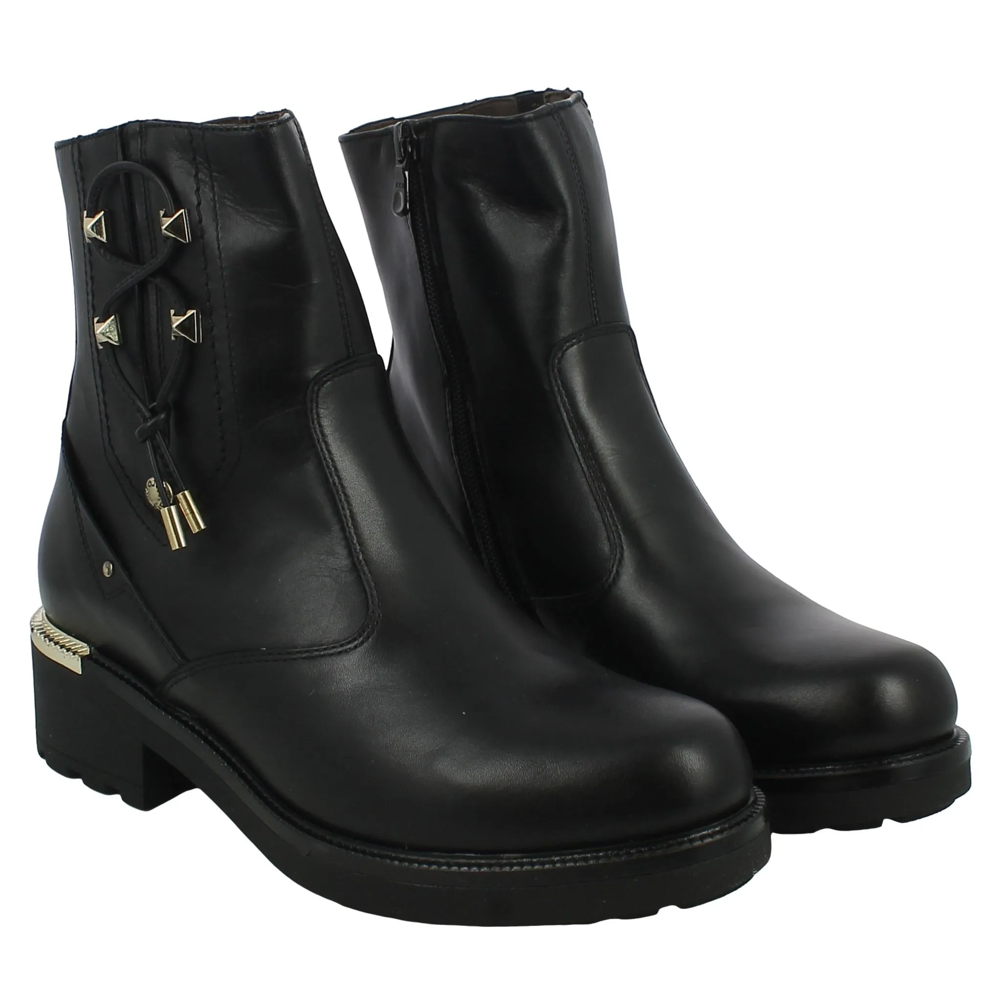 NeroGiardini  Chelsea nero con borchie oro 