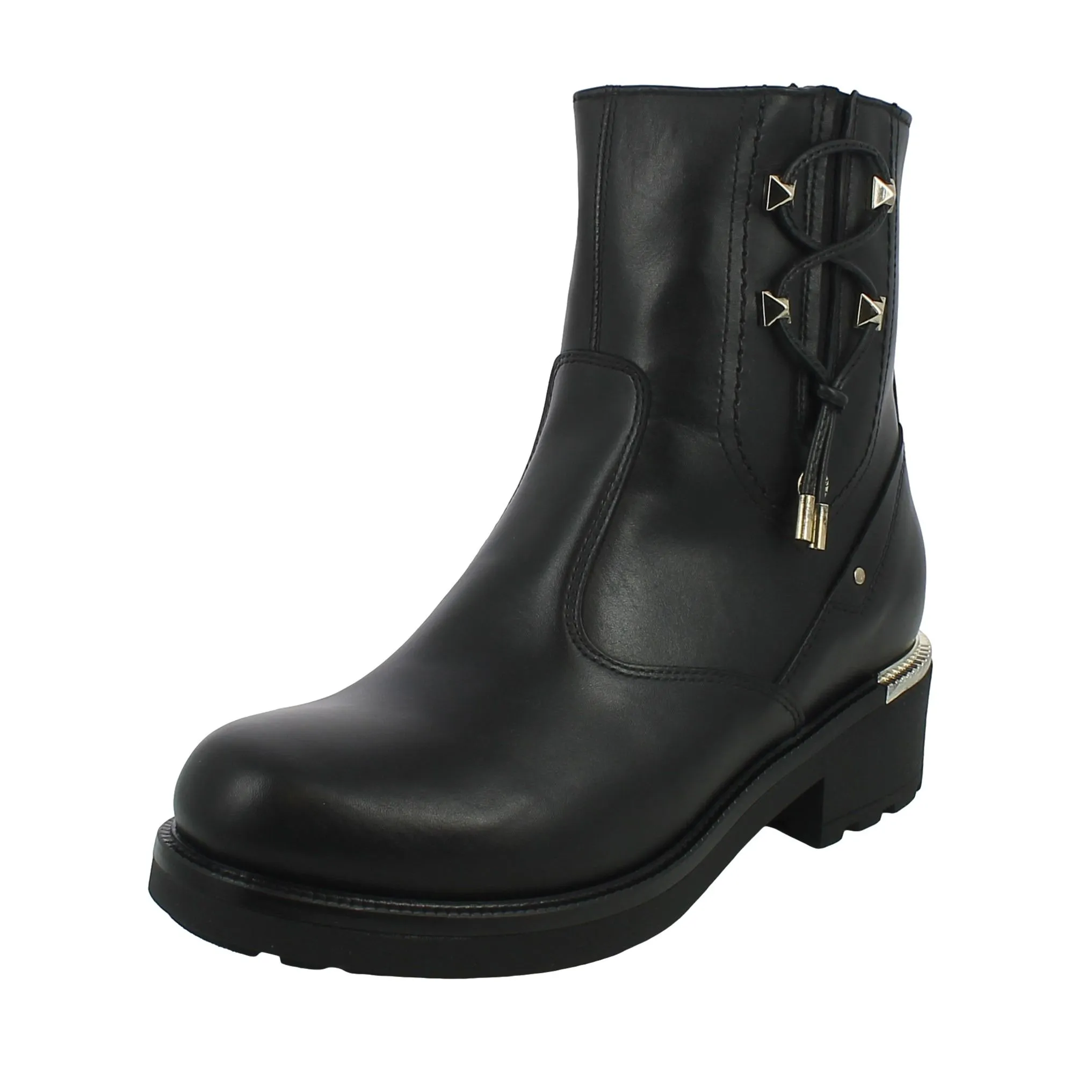 NeroGiardini  Chelsea nero con borchie oro 