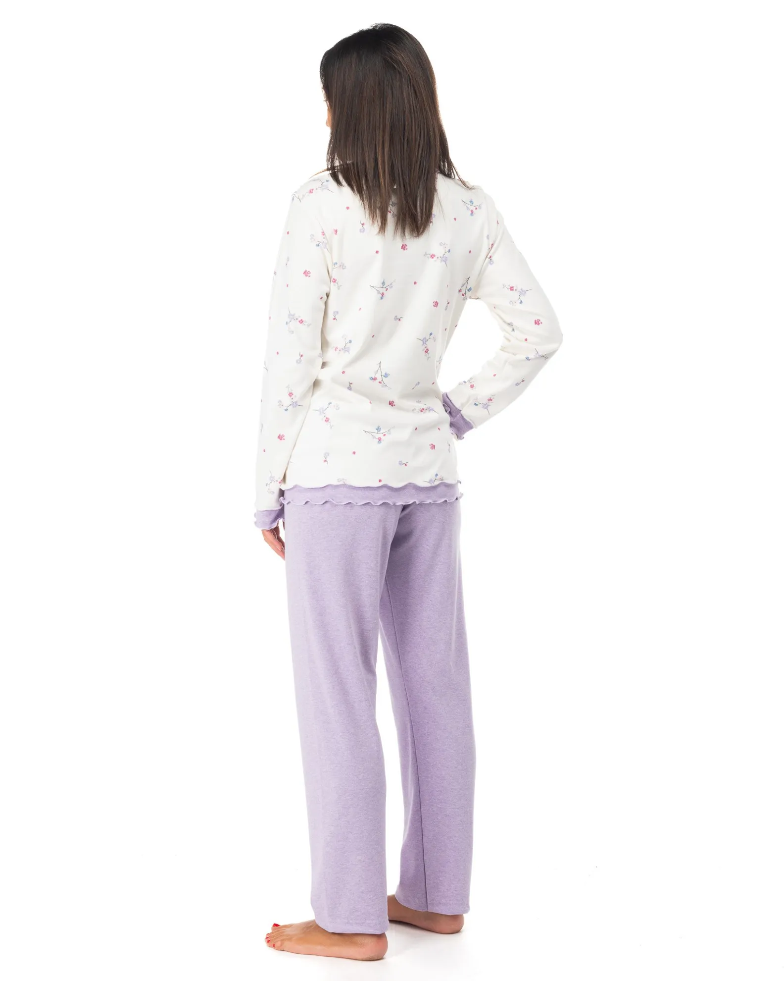 NOTTI MAGICHE - Pigiama da donna fiorato lilla modello BIANCA , MADE IN ITALY                                            Previou