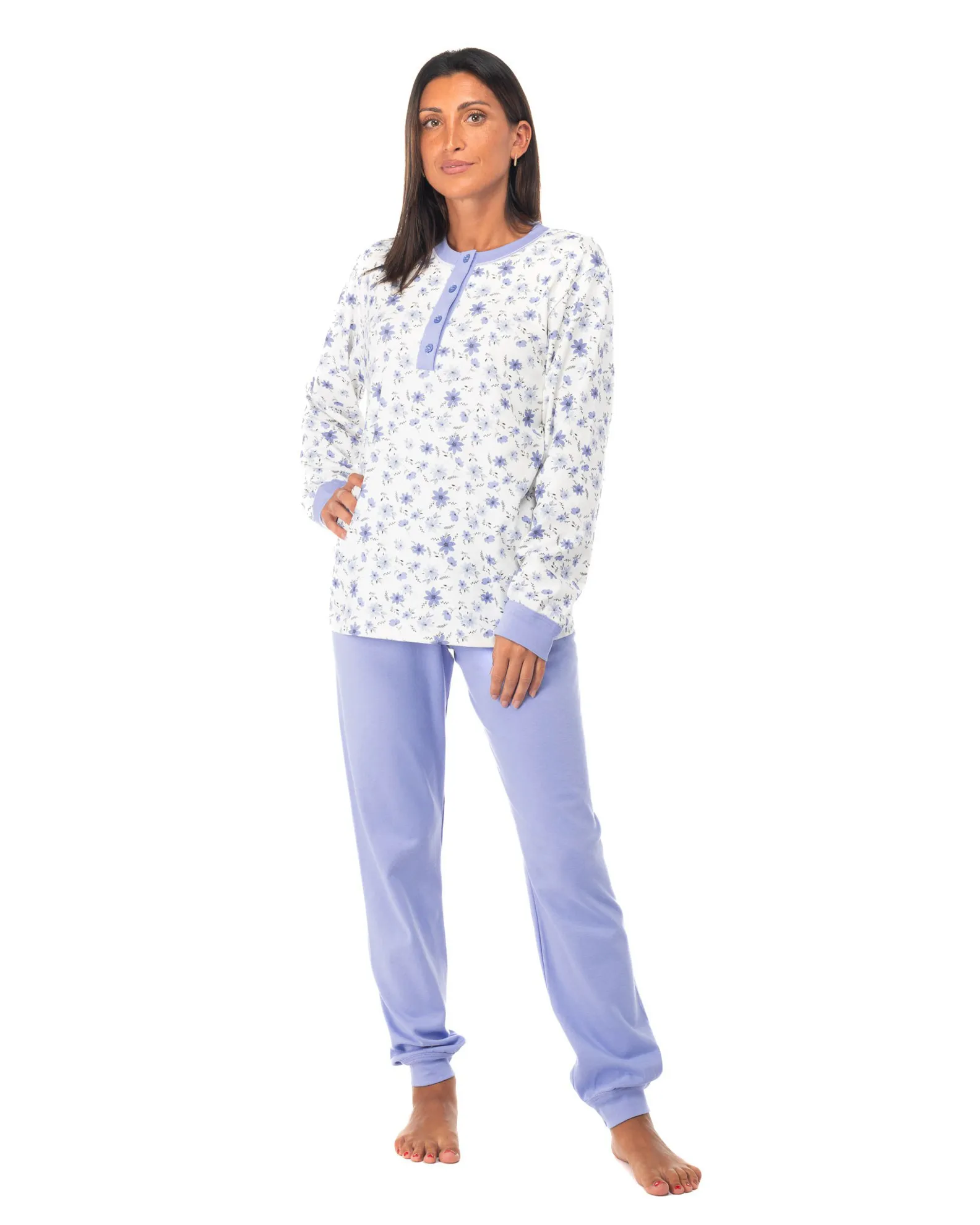 NOTTI MAGICHE - Pigiama da donna fiorato lilla modello MORENA, MADE IN ITALY                                            Previous