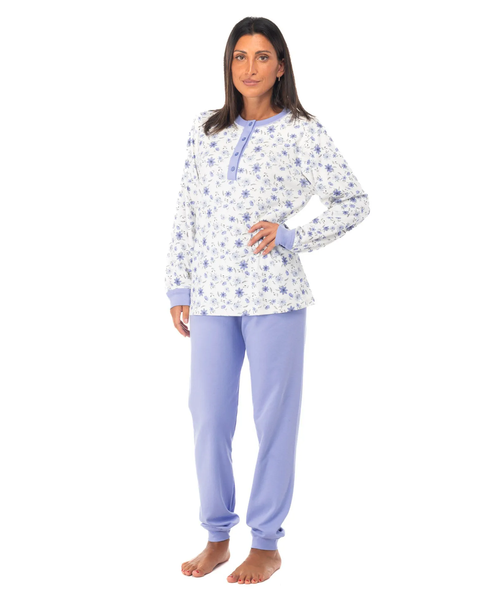 NOTTI MAGICHE - Pigiama da donna fiorato lilla modello MORENA, MADE IN ITALY                                            Previous