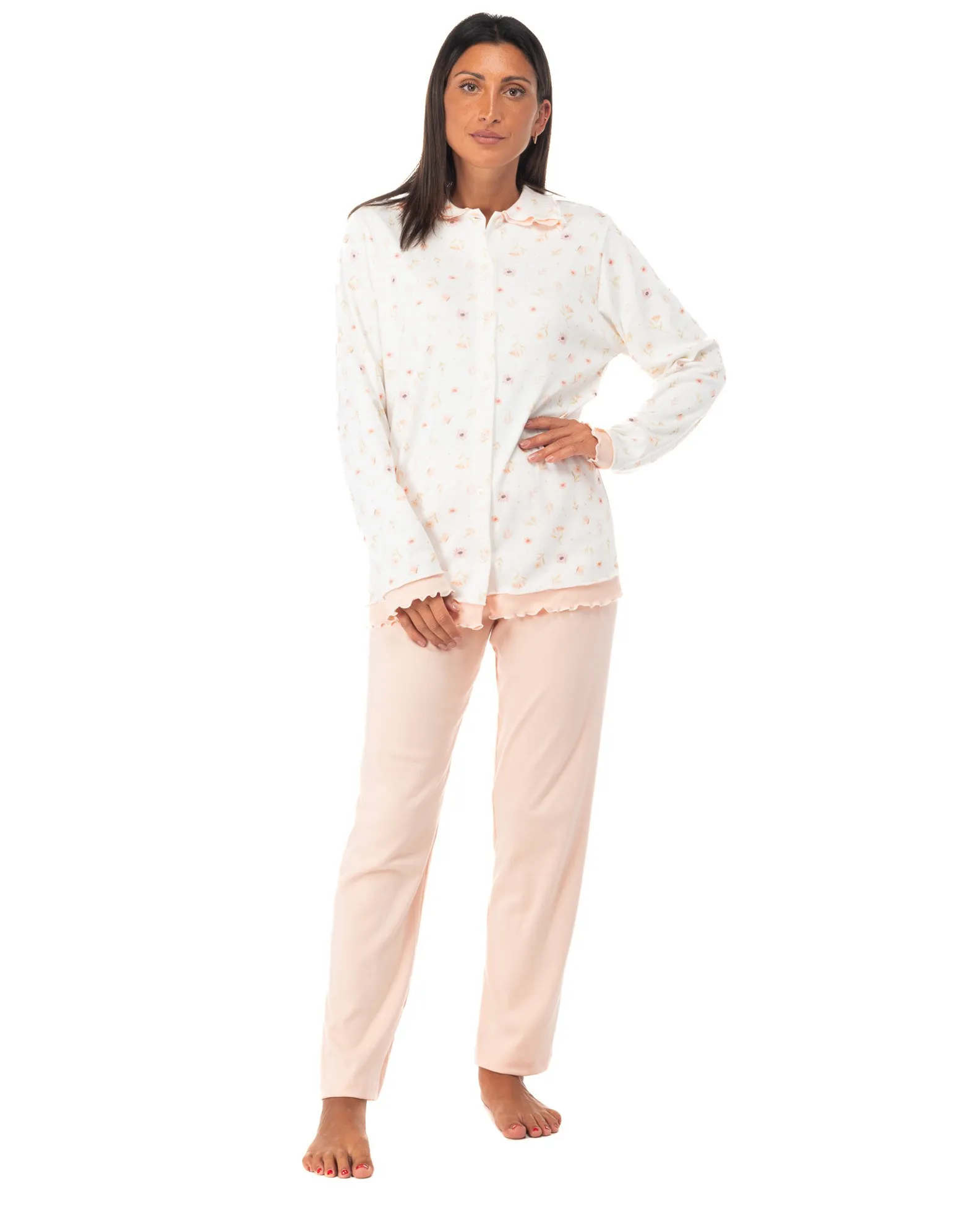 NOTTI MAGICHE - Pigiama da donna rosa fiorato modello BIANCA , MADE IN ITALY                                            Previous