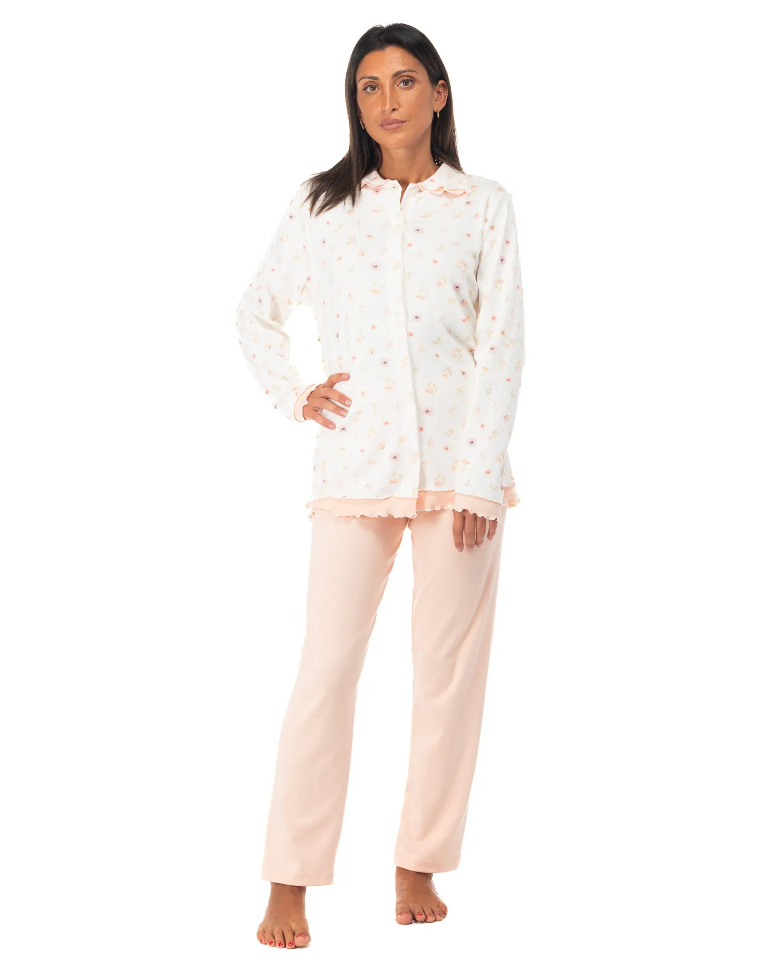 NOTTI MAGICHE - Pigiama da donna rosa fiorato modello BIANCA , MADE IN ITALY                                            Previous