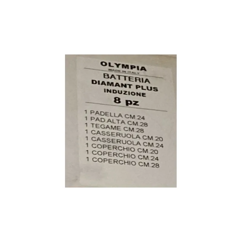 OLYMPIA 460BAT08 BATTERIA DI PENTOLE DIAMANT PLUS INDUZIONE 8 PEZZI