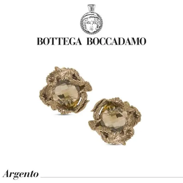 Orecchini a lobo placcati oro giallo con cristallo topazio medio    