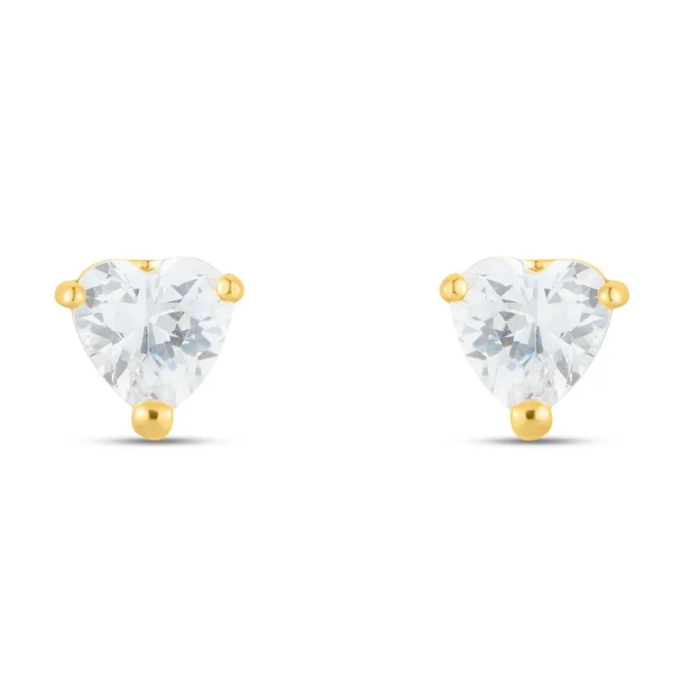 Orecchini Lobo Punto Luce Cuore Claire Oro Giallo 375/1000 Cubic Zirconia Bianco 1412104