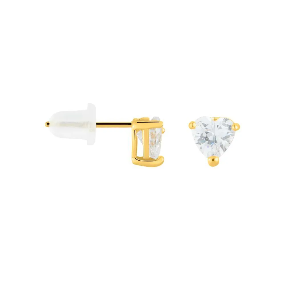 Orecchini Lobo Punto Luce Cuore Claire Oro Giallo 375/1000 Cubic Zirconia Bianco 1412104