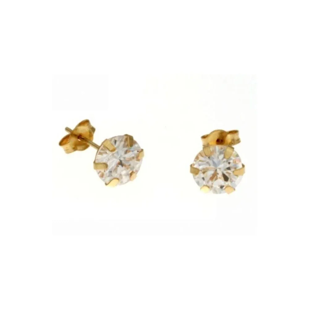 ORECCHINI PUNTO LUCE IN ORO GIALLO 18 KT CON ZIRCONI TAGLIO BRILLANTE