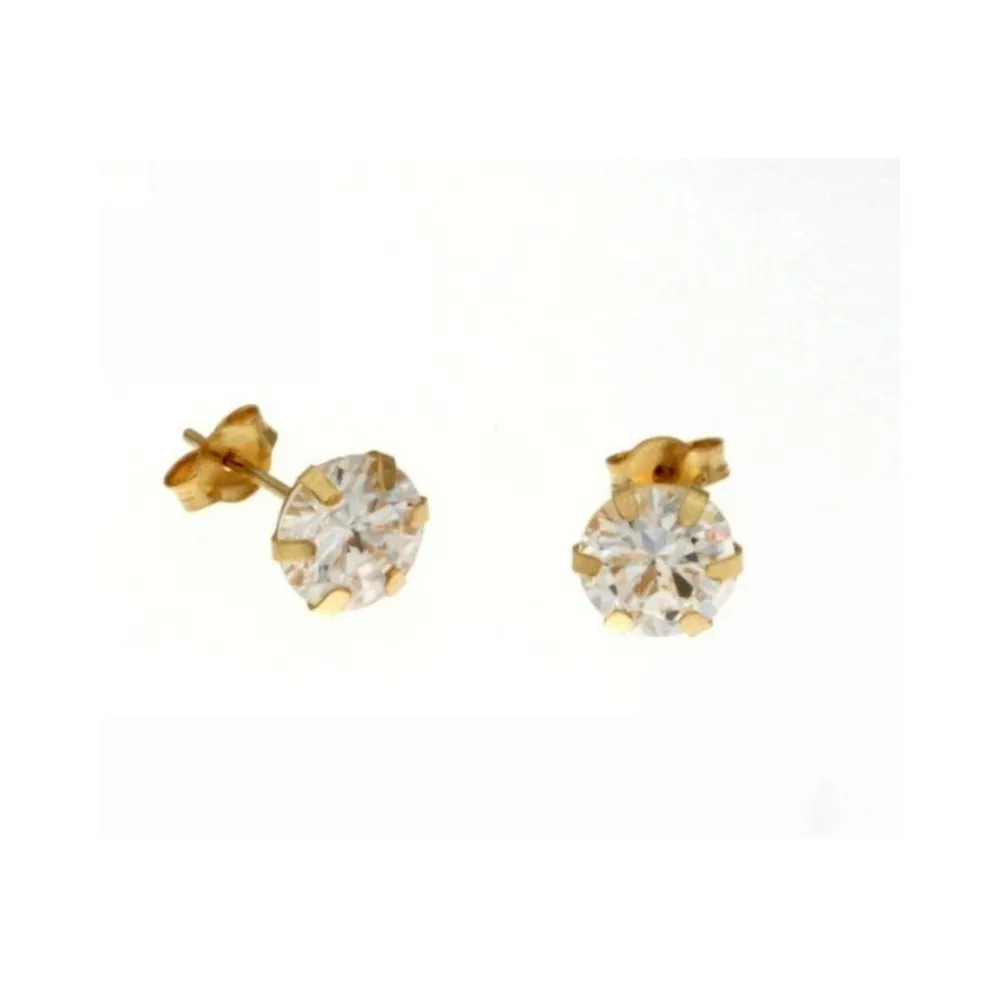 ORECCHINI PUNTO LUCE IN ORO GIALLO 18 KT CON ZIRCONI TAGLIO BRILLANTE