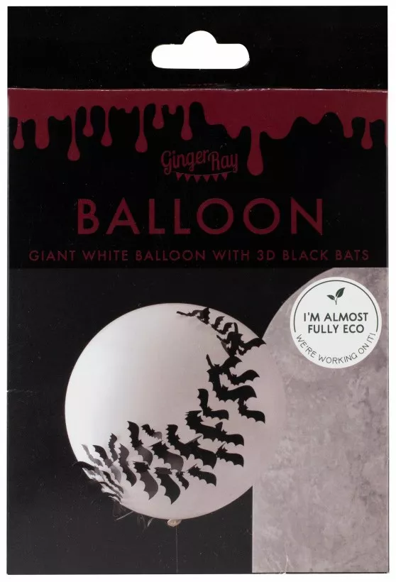 Palloncino bianco con pipistrelli