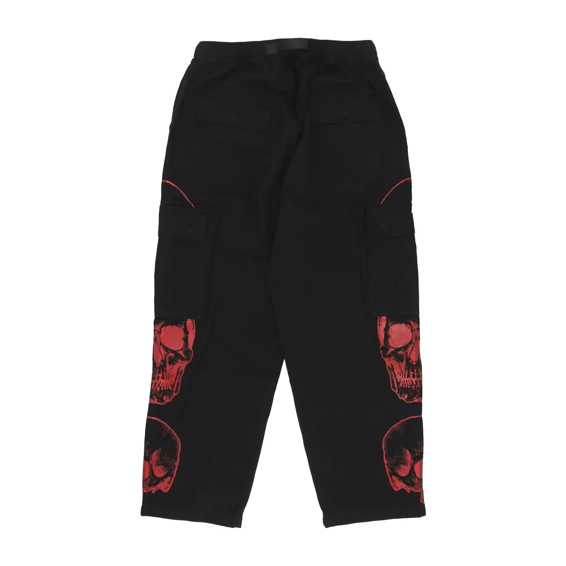 Pantalone Lungo Uomo Triple Skull Print Cargo Pants Black/red
