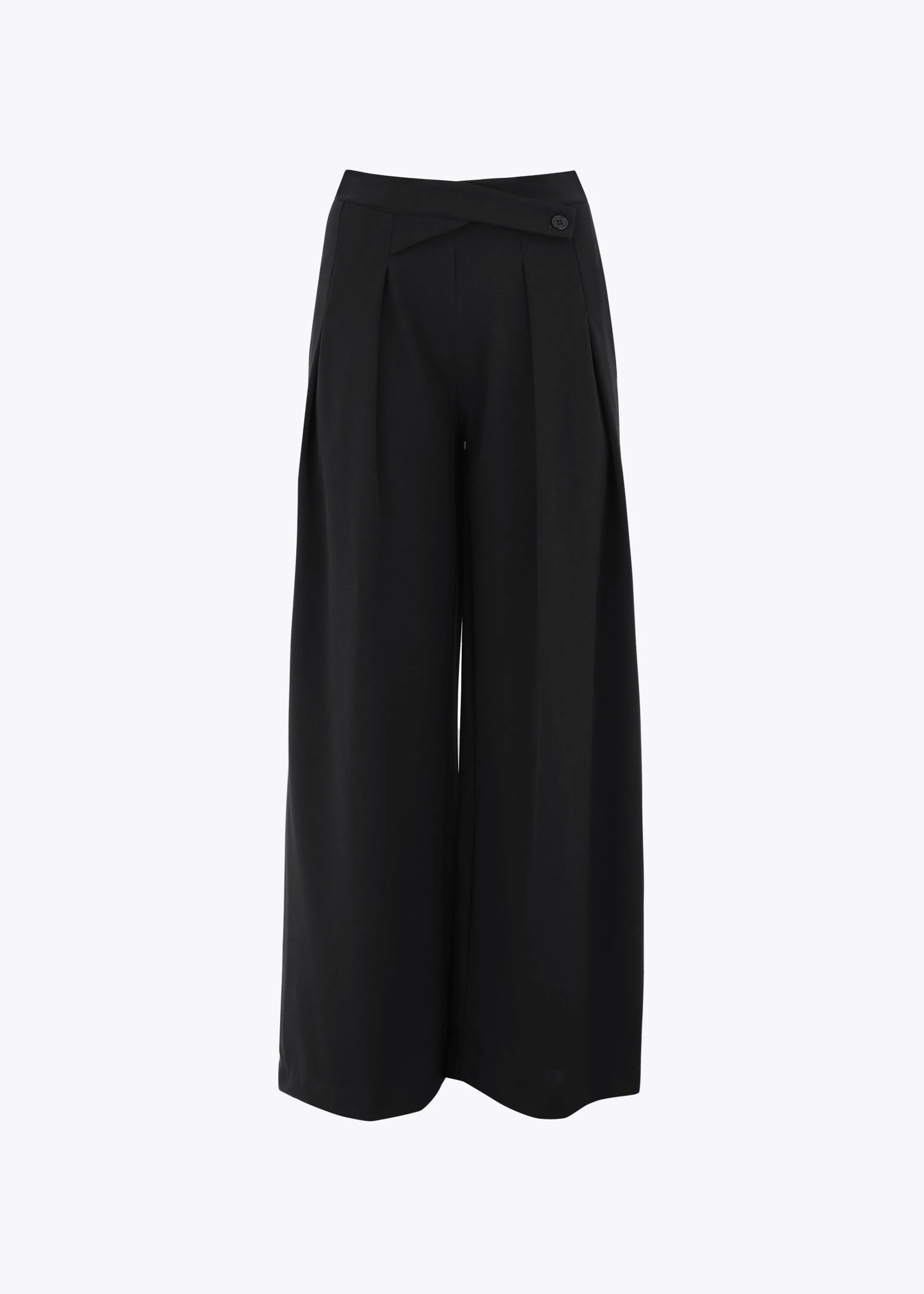 Pantalone palazzo in scuba crepe con pattina - PE24