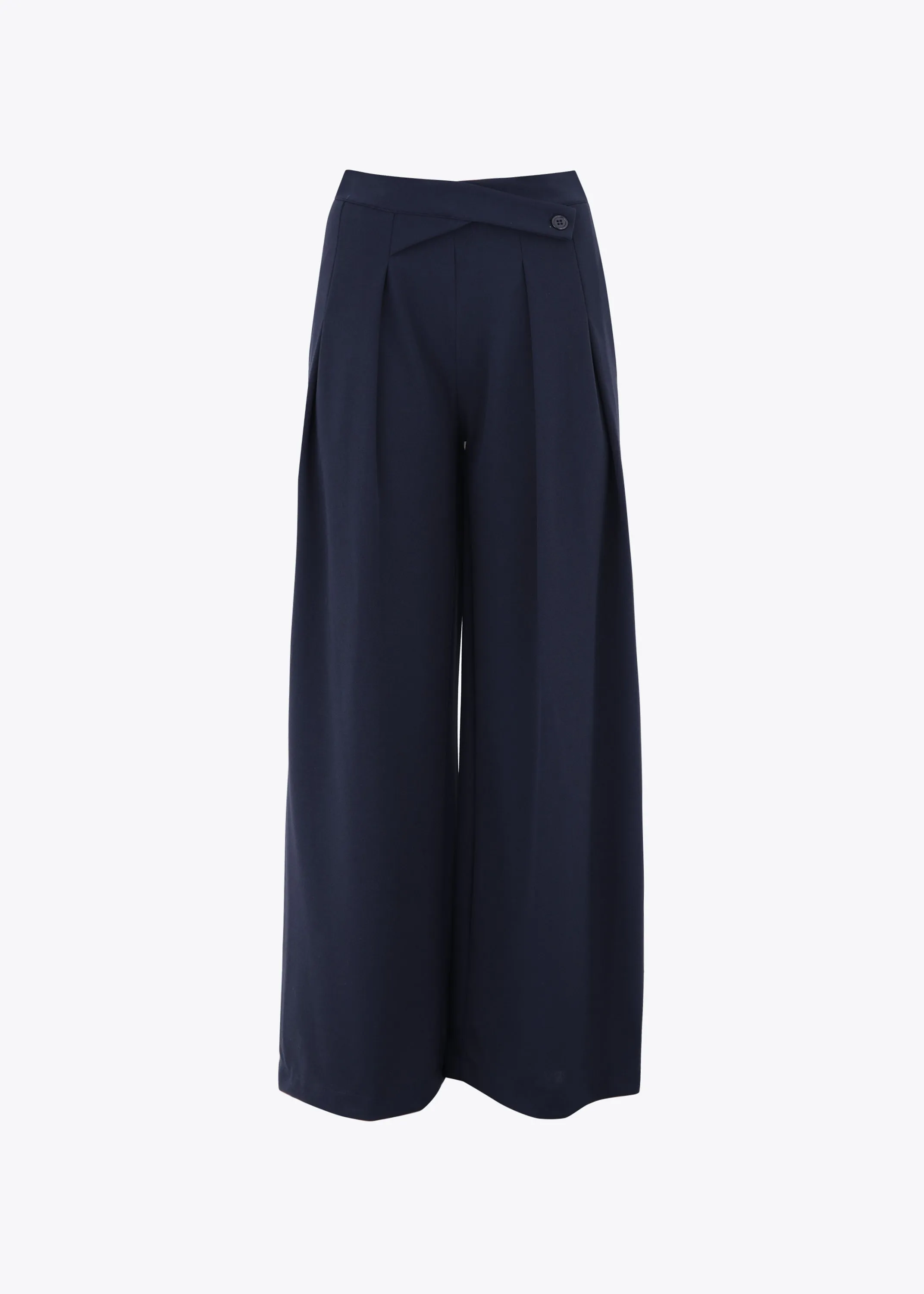 Pantalone palazzo in scuba crepe con pattina - PE24