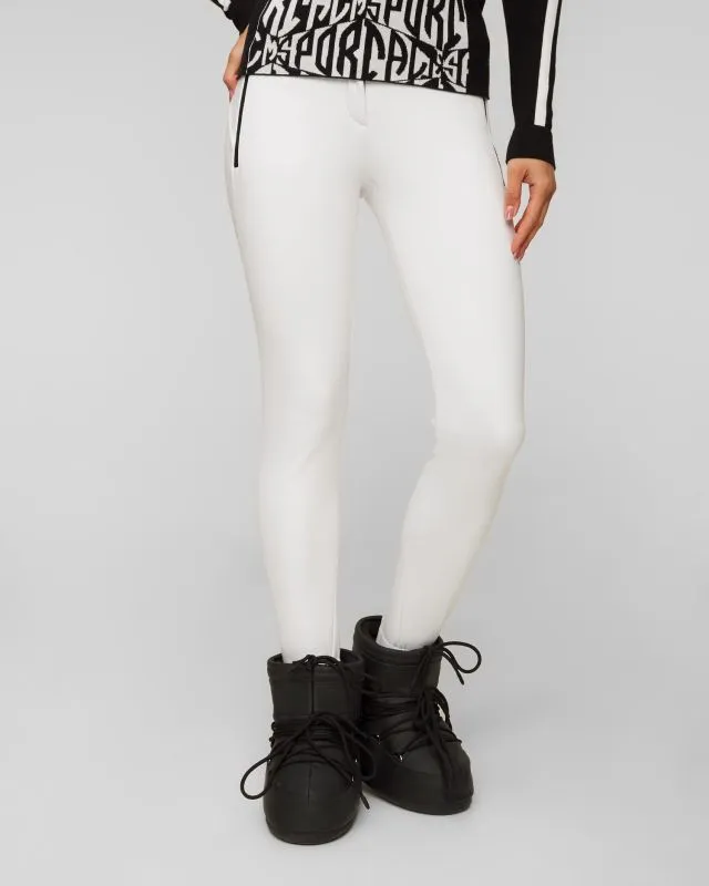 Pantaloni bianchi con staffe da donna Sportalm