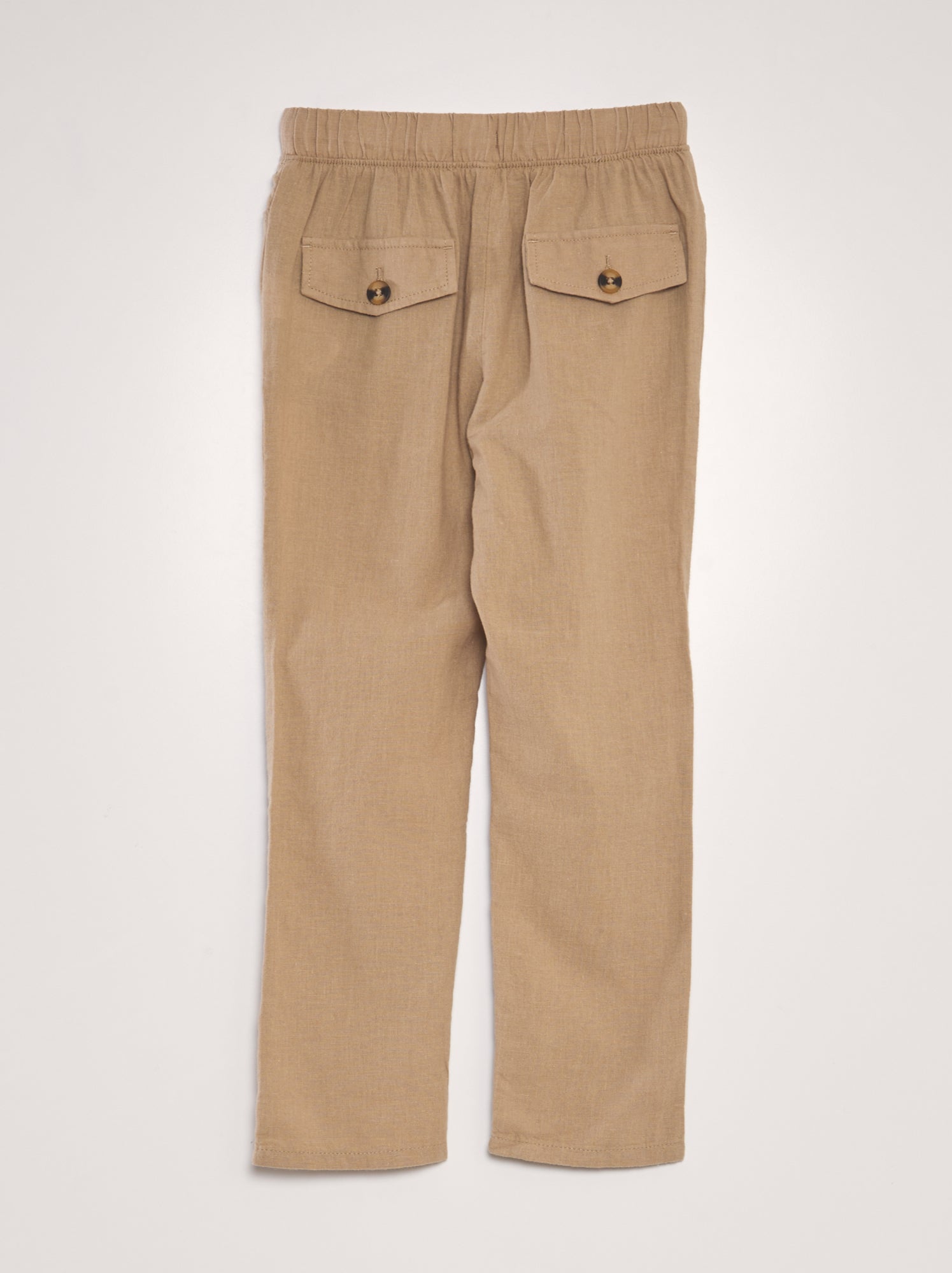 Pantaloni chino in lino - BEIGE