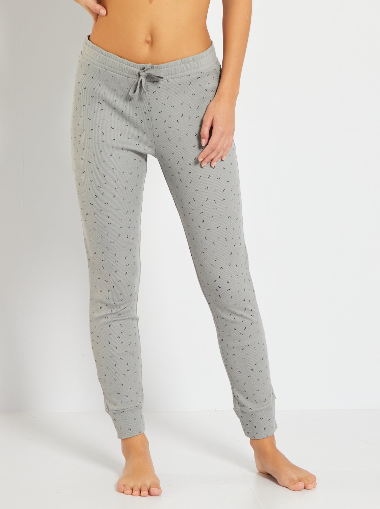 Pantaloni cotone a costine - GRIGIO