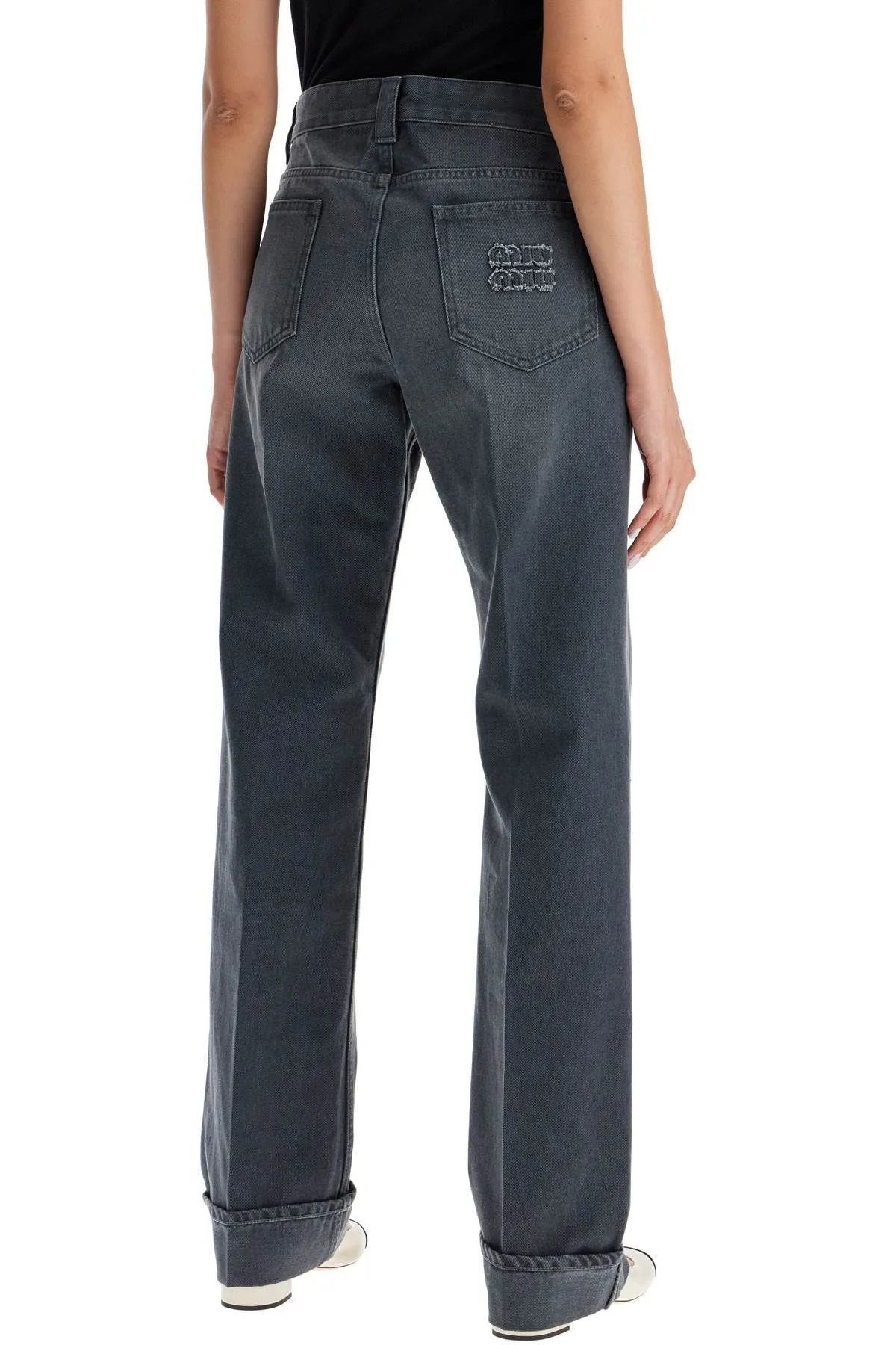 Pantaloni in drill con risvolto