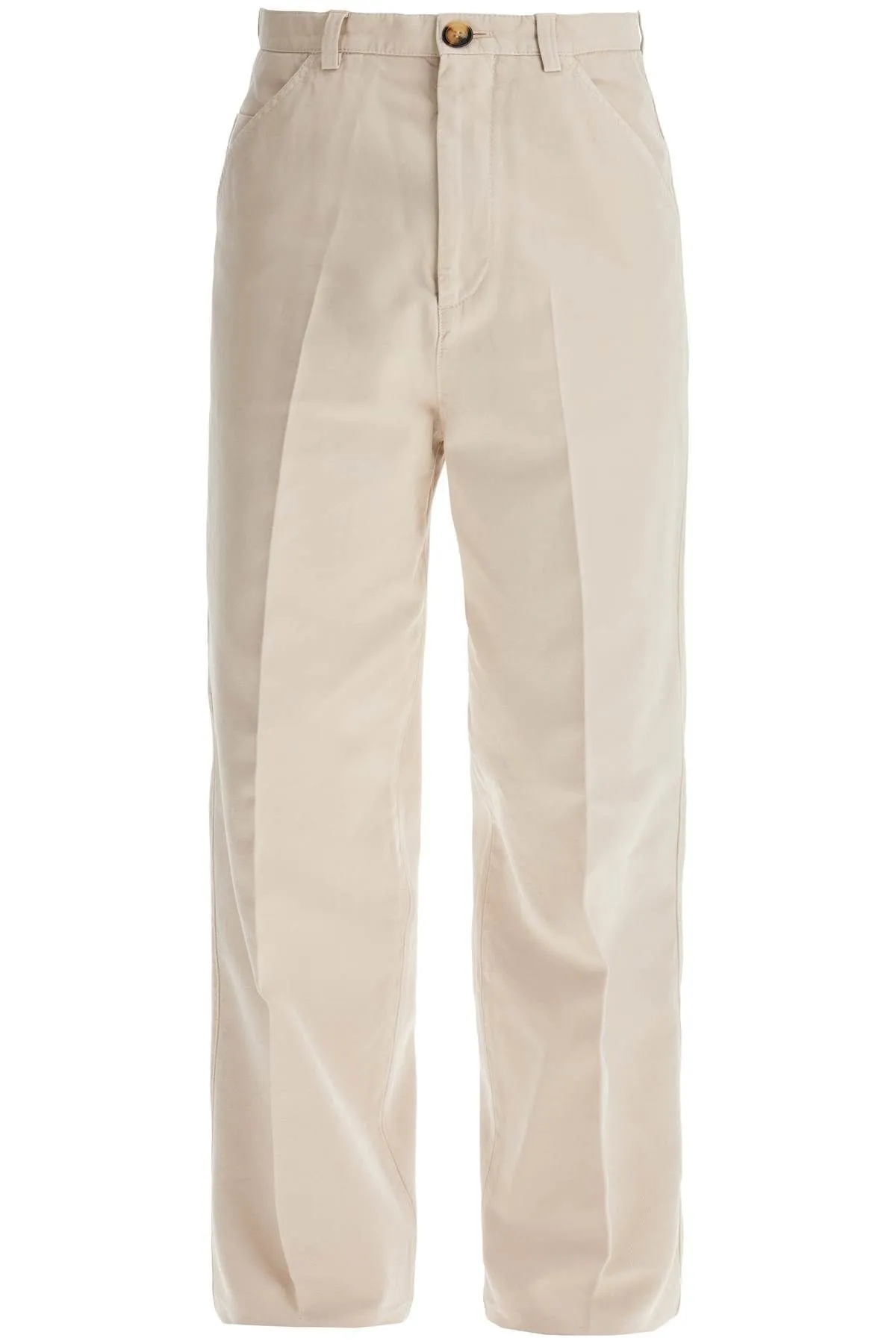 Pantaloni in gabardina tinta in capo