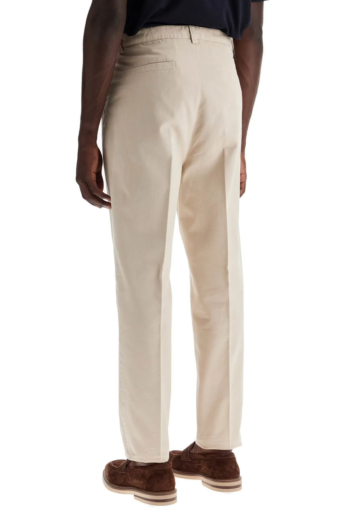 Pantaloni in gabardina tinta in capo