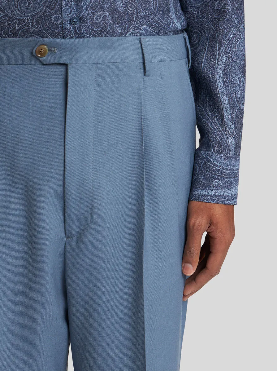 PANTALONI IN LANA CON PINCES