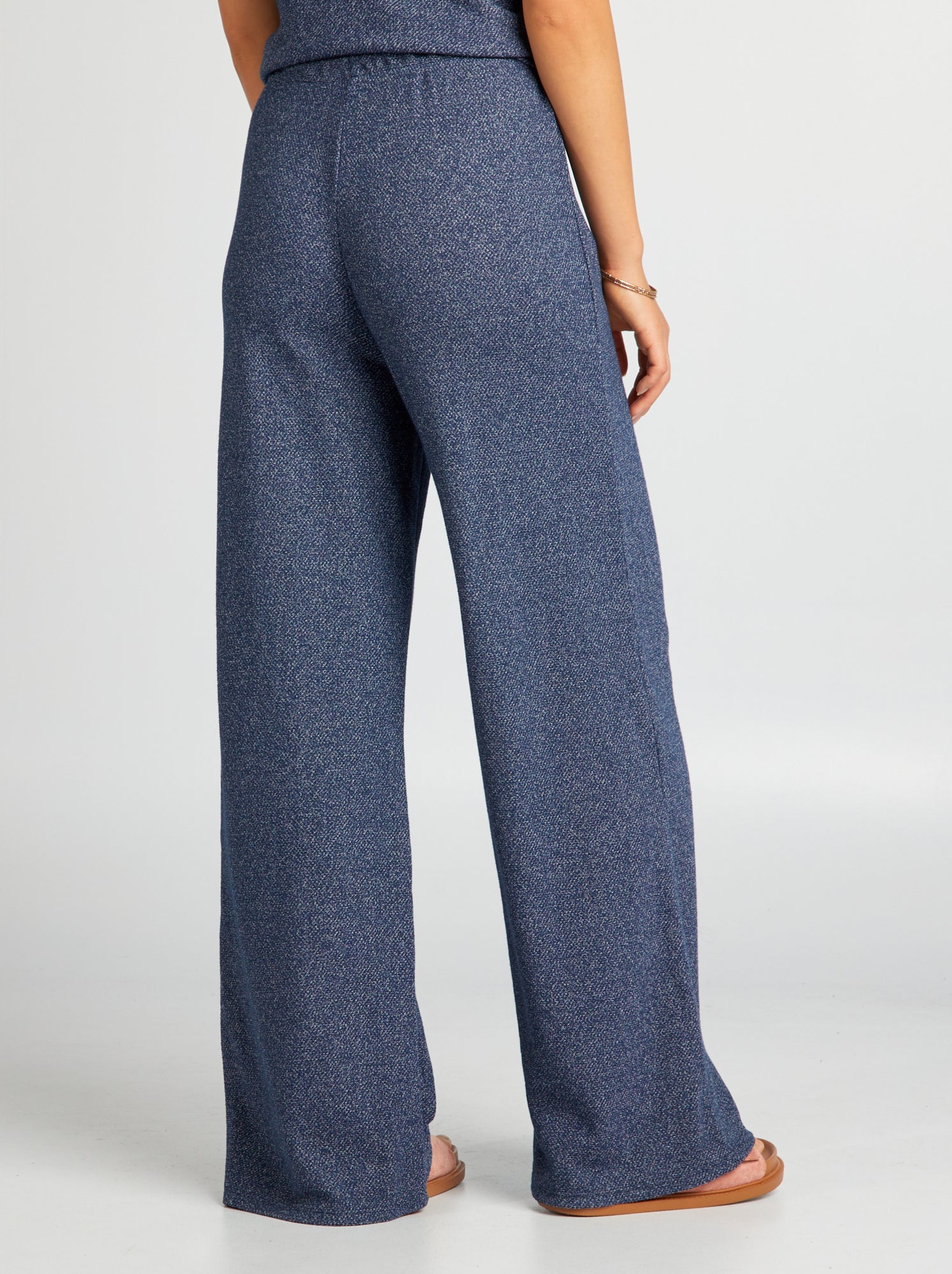 Pantaloni in maglia screziata - BLU