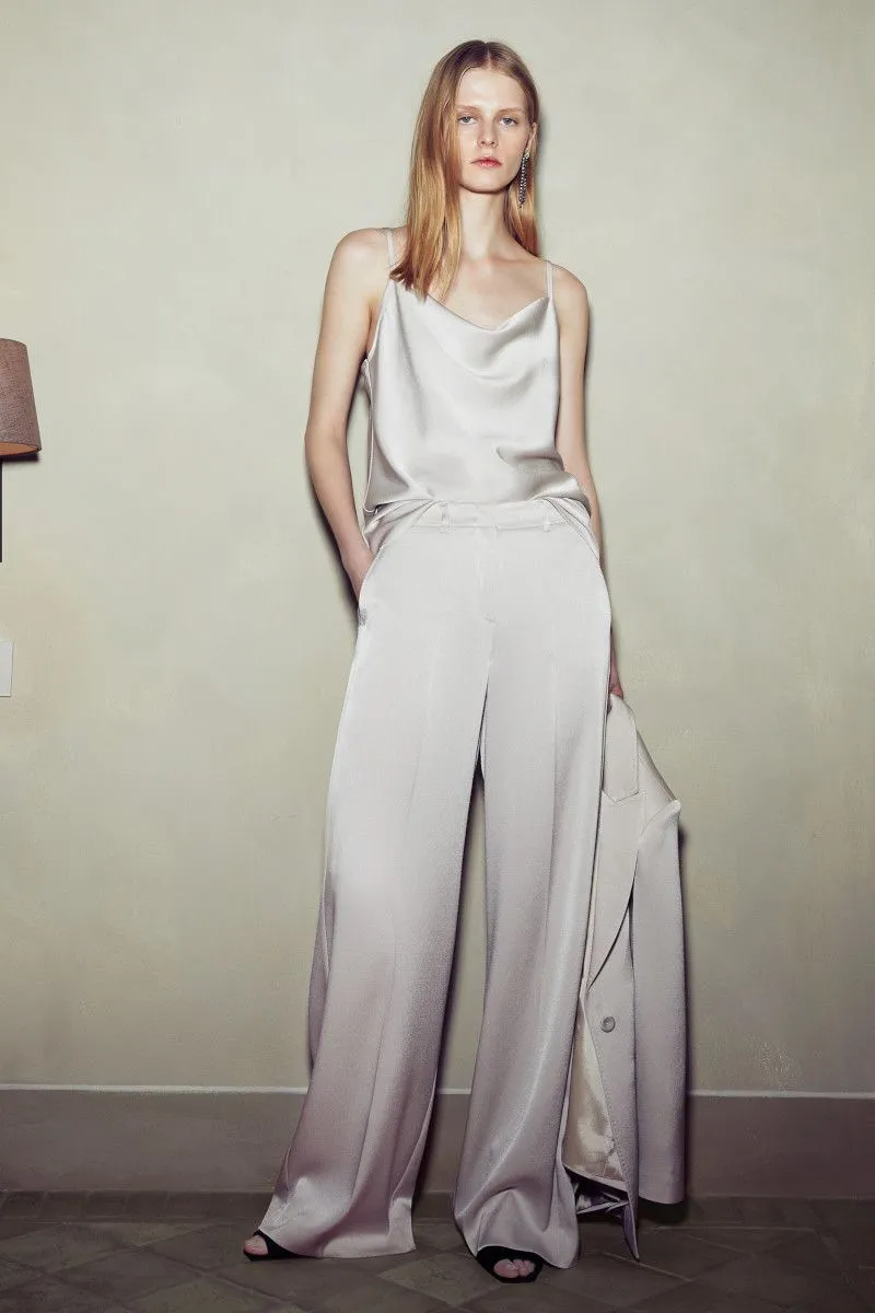 Pantaloni in satin donna Bianco