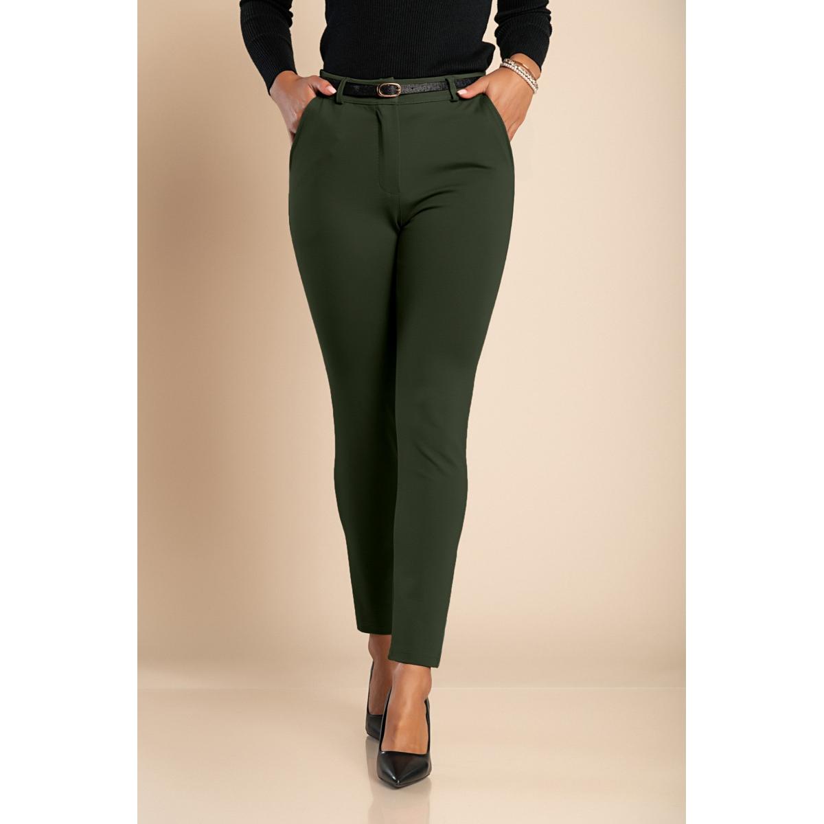 Pantaloni lunghi eleganti, oliva