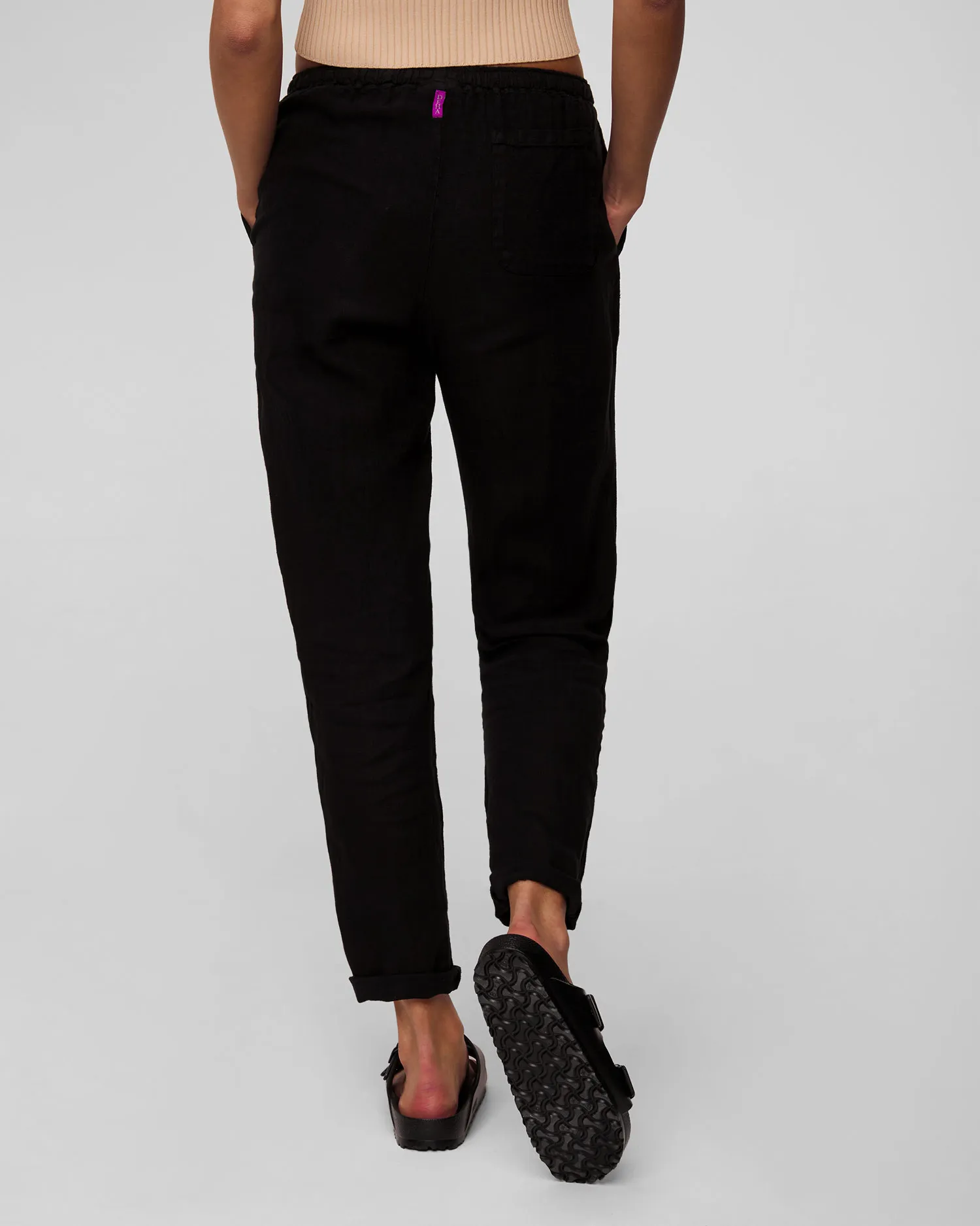 Pantaloni neri in lino da donna Deha D02457-10009