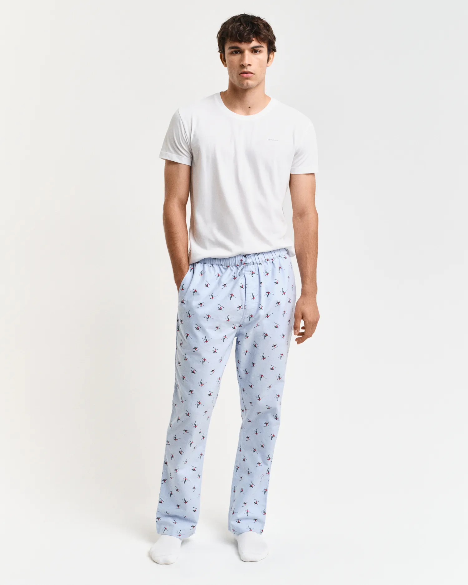 Pantaloni per pigiama Oxford stampa sci    