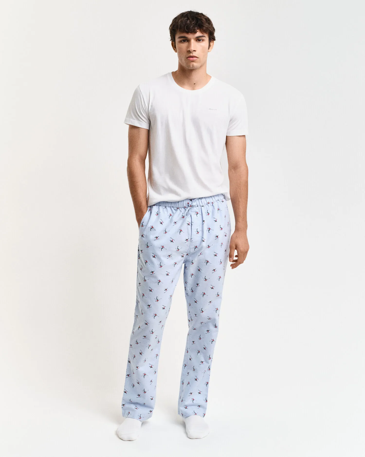 Pantaloni per pigiama Oxford stampa sci    