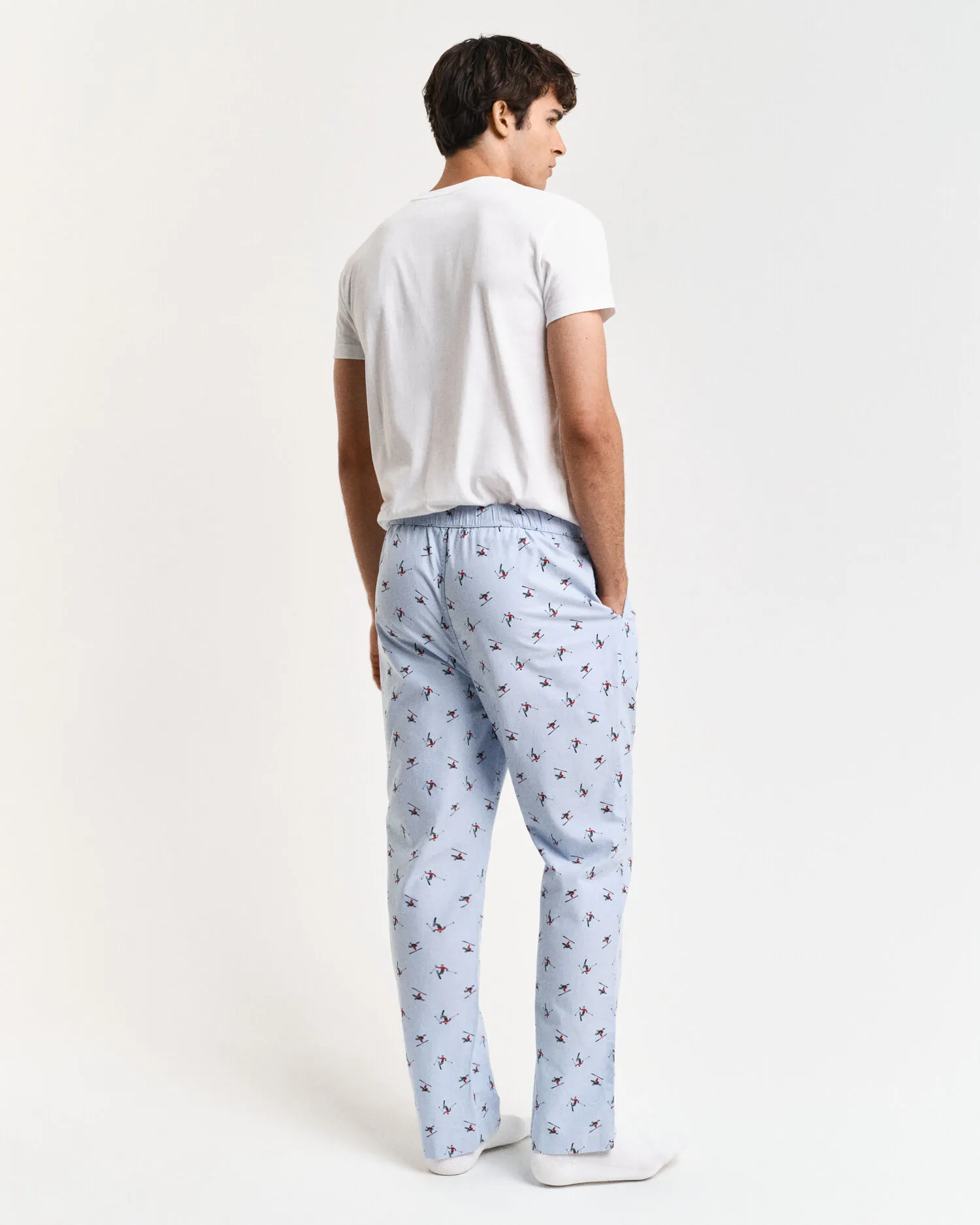 Pantaloni per pigiama Oxford stampa sci    