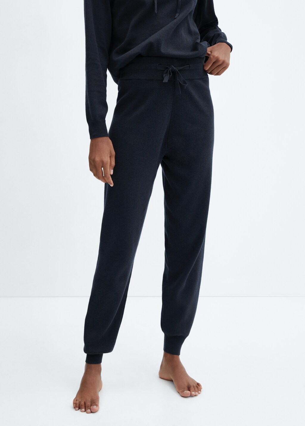 Pantaloni pigiama jogger cotone e lino