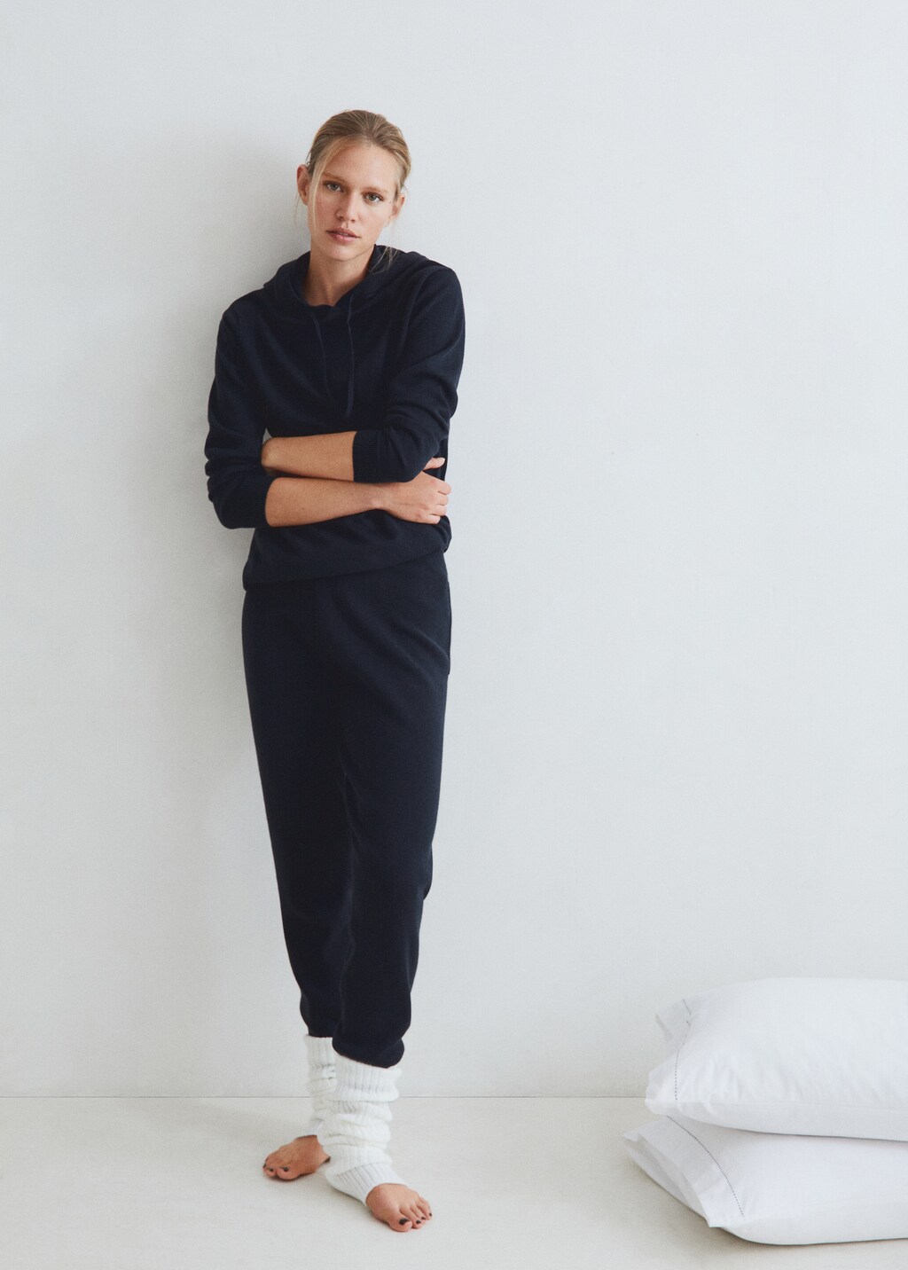 Pantaloni pigiama jogger cotone e lino
