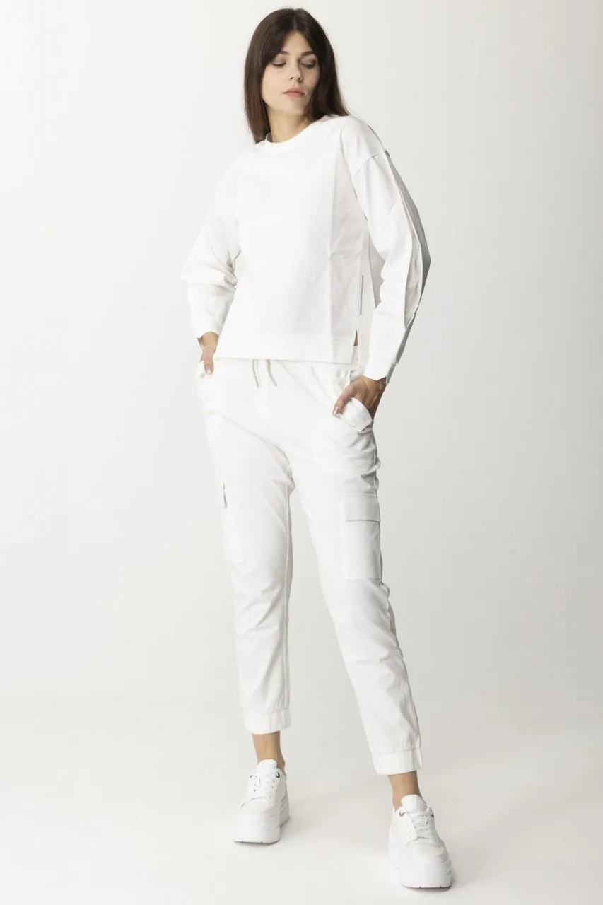 Pantaloni sportivi con coulisse e tasconi BIANCO