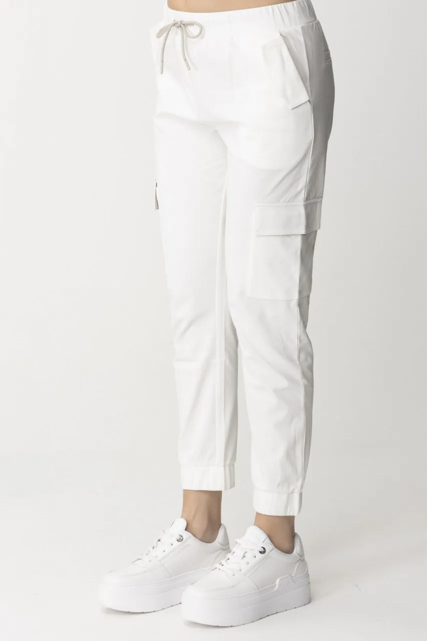 Pantaloni sportivi con coulisse e tasconi BIANCO