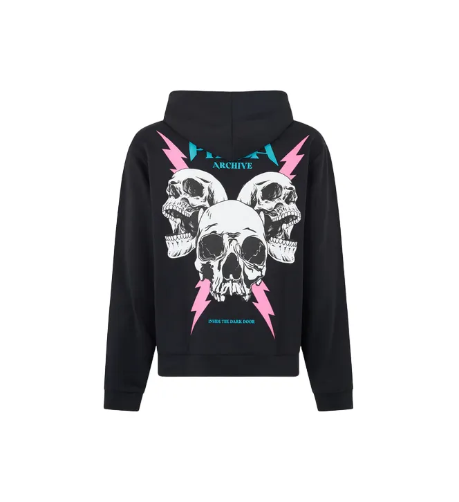 Phobia Screaming Skulls Adult Hoodie PH00656 Black-Pink