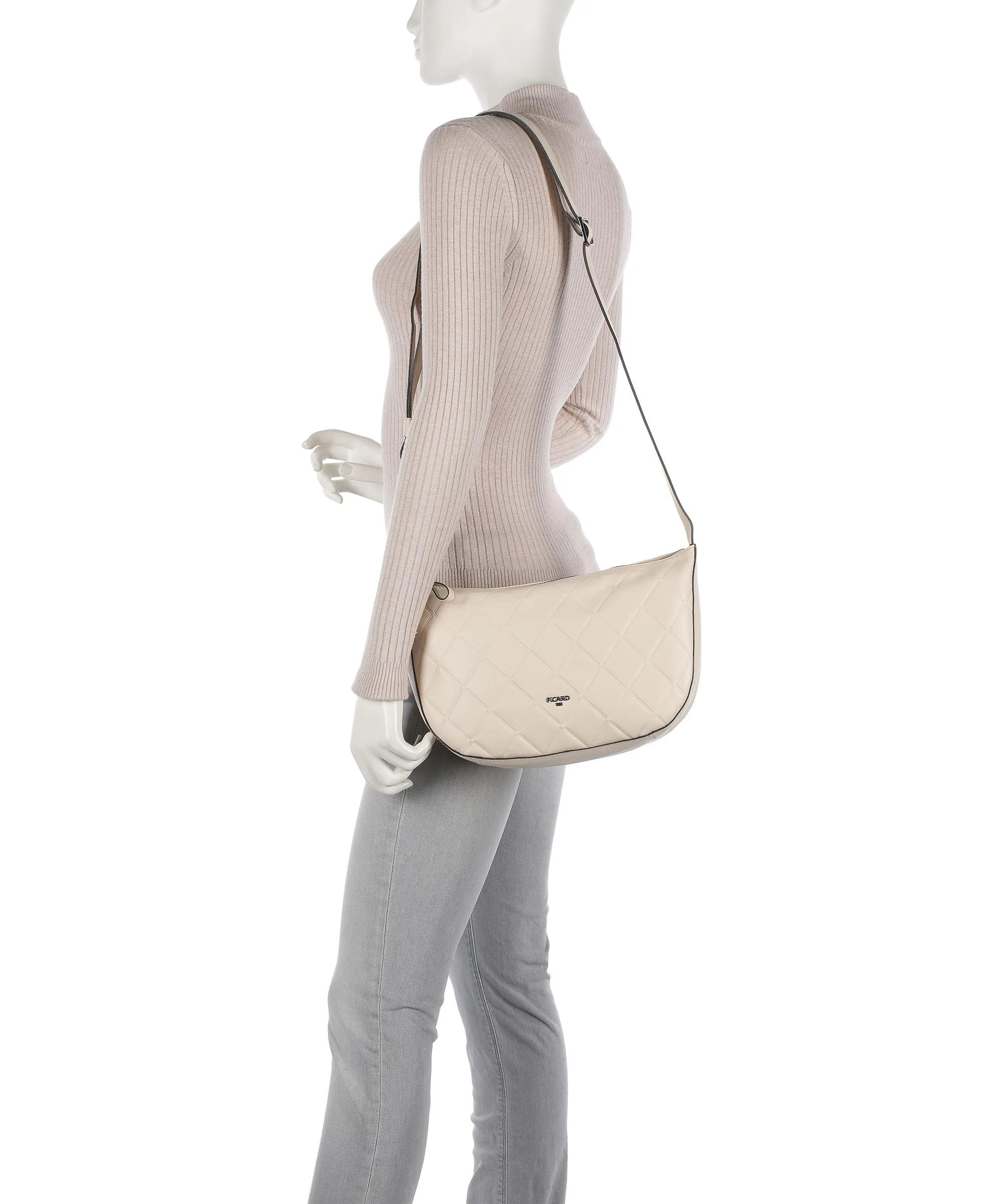  Picard Voila Borsa a spalla pelle a grana fine beige  