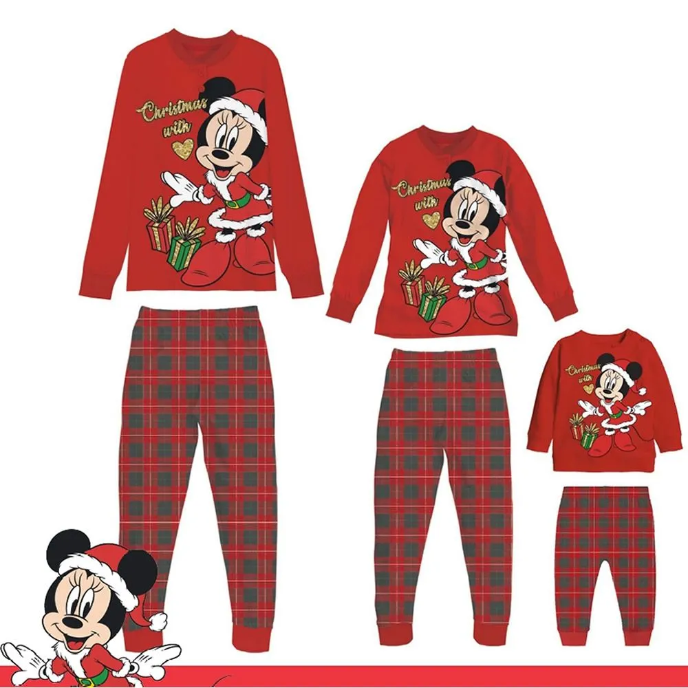pigiama bambino 6491 mickey christmas family caldo cotone sabor 
