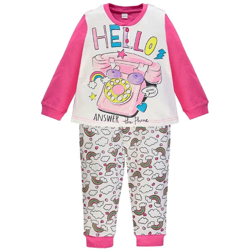 pigiama caldo cotone interlock 4276 per bambina ellepi 