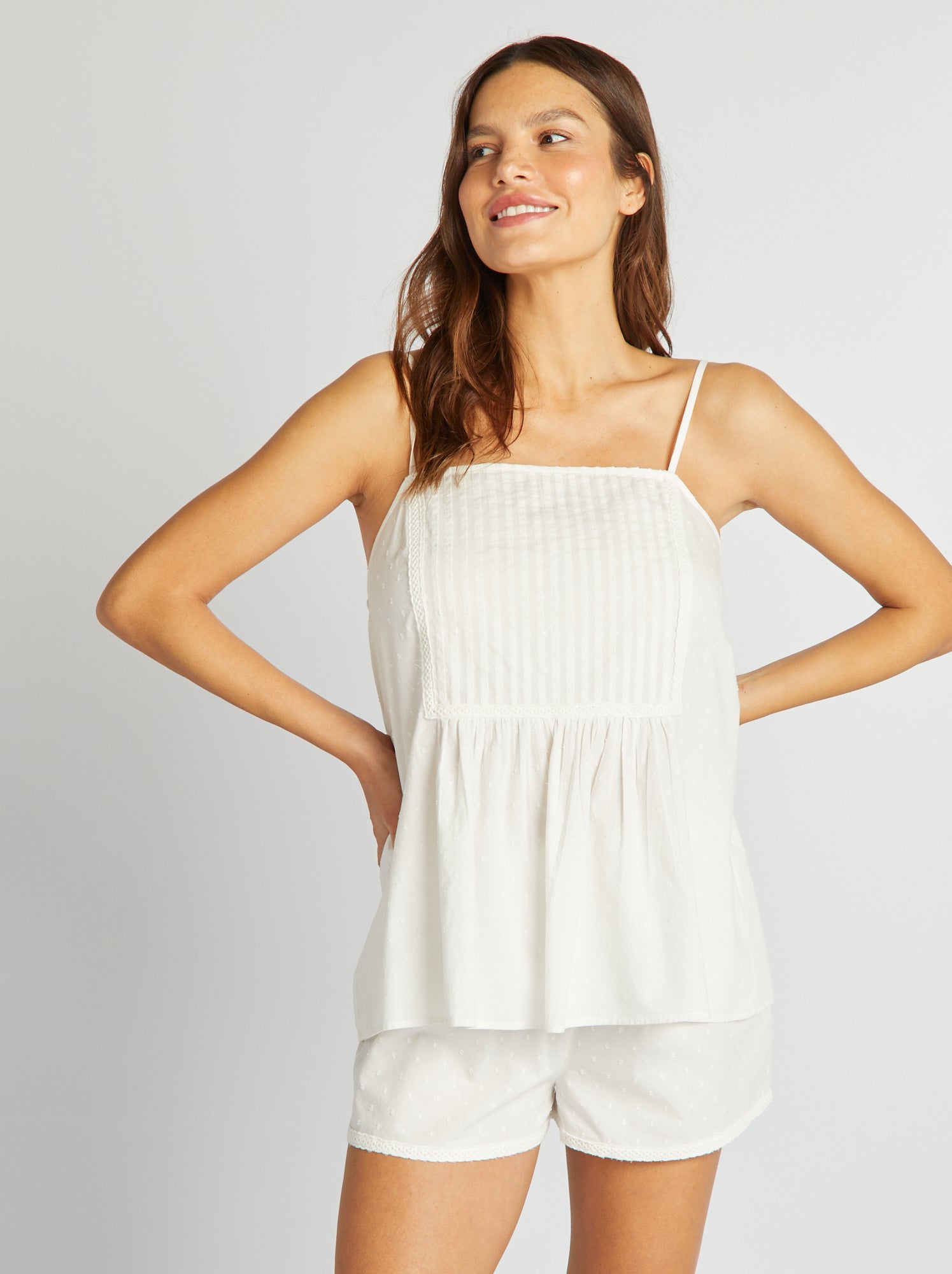 Pigiama canotta + shorts - 2 pezzi - BIANCO