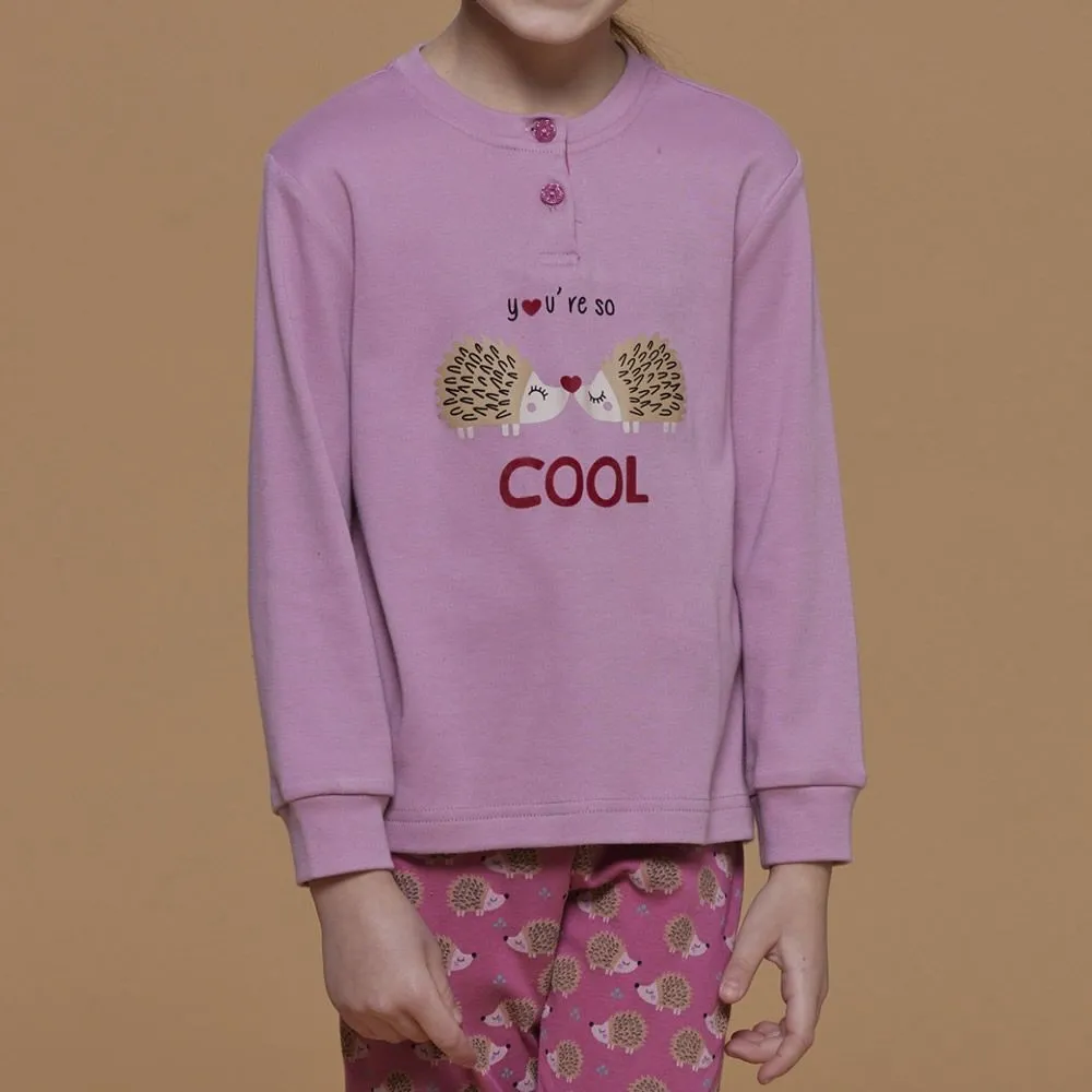 pigiama da bambina caldo cotone fe2126as noi di notte 