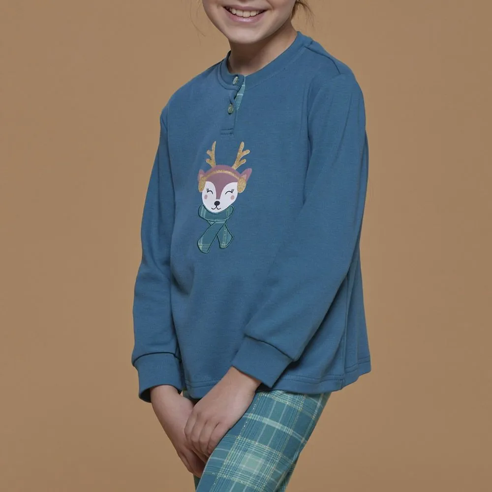 pigiama da bambina caldo cotone fe2126as noi di notte 