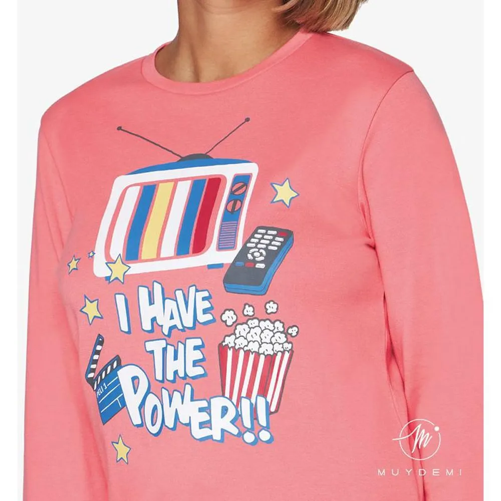 pigiama da donna caldo cotone 230009 popcorn muydemi 